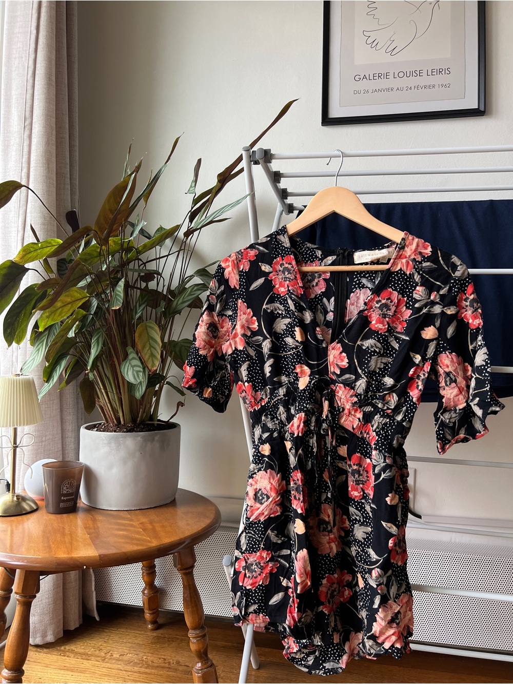 saltwater LUXE Black Floral V‑Neck Romper